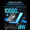 A graphic illustrating the battery capacity and charging features of a tablet. Produktbild-Vorschau