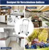Skladací nákupný vozík s kolieskami, strieborný, nosnosť 45 Náhľad obrázku produktu 3
