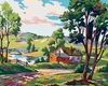 Diamondi - Diamond painting - LANDBAU AM KLEINEN TEICH, Produktbild-Vorschau 1