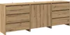 Möbel 3-tlg. Sideboard Artisan-Eiche Holzwerkstoff - Produktbild-Vorschau 2