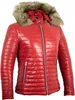 Damen Stepp Lederjacke mit Fell Kapuze aus echtem Produktbild-Vorschau 2