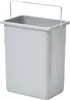 A light gray rectangular trash can with a silver wire handle, shown from a slightly diagonal front-facing angle against a white background. Produktbild-Vorschau
