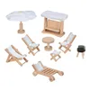 Goki Puppenhaus Gartenmöbel Holz Set 9-teilig mit Grill Produktbild-Vorschau 5