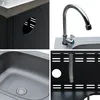 A collage of four close-up images showing different parts of an outdoor kitchen unit. Anteprima dell’immagine prodotto