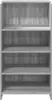 A gray wooden bookshelf with five shelves. Podgląd zdjęcia produktu