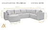 AX LIVING Ecksofas groß Lovere 314 cm – Sofa braun mit Produktbild-Vorschau 5