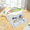 Peračník, velký, béžový, s 3 přihrádkami. Peračník z Náhled obrázku produktu 3