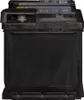 A black car battery is shown from the front. Podgląd zdjęcia produktu