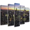 5-teiliges leinwandbild new york city nacht 200x100 cm Produktbild-Vorschau 1