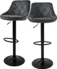 Two gray bar stools with black bases and footrests are shown against a white background. Náhled obrázku produktu