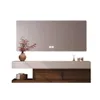 A modern bathroom vanity set with a large LED mirror. Anteprima dell’immagine prodotto