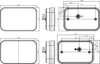 Technical drawings of a car taillight with dimensions. Produktbild-Vorschau