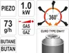 Yato Palnik Gazowy Do Lutowania 360 Piezo Yt-36710 Podgląd zdjęcia produktu 7