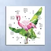 Deko Glasuhr Wanduhr 30x30 Flamingo und Blätter Quarz Produktbild-Vorschau 1