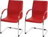 Two red chairs with chrome frames on a white background. Náhled obrázku produktu