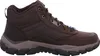 A side view of a brown and black men's boot. Voir les images du produit