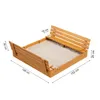 Sandkasten aus Holz mit Sitzbank Abdeckung Imprägniert Produktbild-Vorschau 5