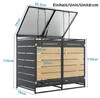 Afvalcontainerbox - 131 x 79 x 116 cm, zwart, staal, Productafbeelding-voorbeeld 4