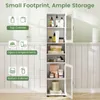 Mobile da bagno COSTWAY, mobile alto con 2 ante in vetro Anteprima dell’immagine prodotto 4