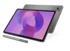 A gray Lenovo tablet and stylus are displayed on a white background. Produktbild-Vorschau