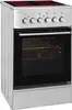 A freestanding electric stove with a glass-ceramic cooktop and an oven. Produktbild-Vorschau