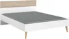 Lit adulte - AALBORG - 140 x 190 cm - Blanc / Chêne - Voir les images du produit 4