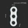 A diagram showing the dimensions of a white spotlight fitting. Podgląd zdjęcia produktu
