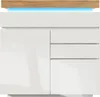 Commode Sweiko, buffet brillant avec 2 portes et 3 tiroirs, Voir les images du produit 3
