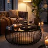SalesFever Couchtisch rund Ø 86 cm | Klarglasplatte 10 mm | Produktbild-Vorschau 5