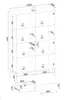 A technical drawing of a cabinet with dimensions and weight indications. Náhled obrázku produktu