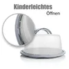 BigDean Kuchen Transportbox Rund in Pastell Grau – mit Produktbild-Vorschau 4