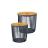 Set 2 univerzálních košů CLUBO s bambusovými víky 25+35l Náhled obrázku produktu 5