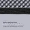 A close-up of a woven belt with text describing its features. Produktbild-Vorschau