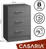 CASARIA® Nočný stolík antracit LED 3 zásuvky vedenie kábla Náhľad obrázku produktu 7