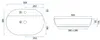 Technical drawings of a white basin with dimensions. Náhled obrázku produktu