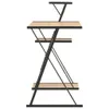 vidaXL Bureau met plank, zwart en eikenhout, 116x50x93 cm Productafbeelding-voorbeeld 2