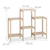Relaxdays Pflanzenregal Holz, für Innen, stabil, rustikal, Produktbild-Vorschau 3