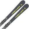 A pair of skis with bindings, shown diagonally against a white background. Produktbild-Vorschau