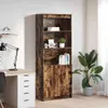 vidaXL Credenza rovere fumé 70x35x180 cm materiale a base Anteprima dell’immagine prodotto 1
