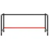 A black metal workbench frame with a red crossbar, isolated on a white background. Podgląd zdjęcia produktu