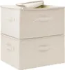 vidaXL Boîtes de rangement 2 pcs. tissu 43x34x23 cm crème Voir les images du produit 16