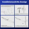 An instructional diagram showing the steps for installing a solar street light. Produktbild-Vorschau