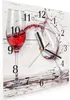 Wanduhr aus Glas mit Motiv Rotweingläserfall- 30 x 30 cm - Produktbild-Vorschau 2