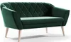 A green upholstered sofa with diamond tufting on the backrest and light-colored wooden legs, photographed against a white background. Náhľad obrázku produktu