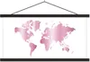 MuchoWow® Textilposter Weltkarte - Rosa - Gemälde 120x60 cm Produktbild-Vorschau 1