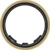 A close-up, front-facing view of a gold and black ring against a white background. Anteprima dell’immagine prodotto