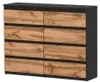 Große Kommode 120 cm, schwarze Eiche Wotan, moderner Produktbild-Vorschau 1