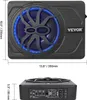 A top and side view of a VEVOR under-seat car subwoofer with dimensions indicated. Náhled obrázku produktu