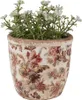 Clayre & Eef Blumentopf Ø 11x11 cm Beige Rosa Keramik Produktbild-Vorschau 2
