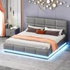 Polsterbett mit LED und hydraulischem Stauraum 160x200 cm Produktbild-Vorschau 4
